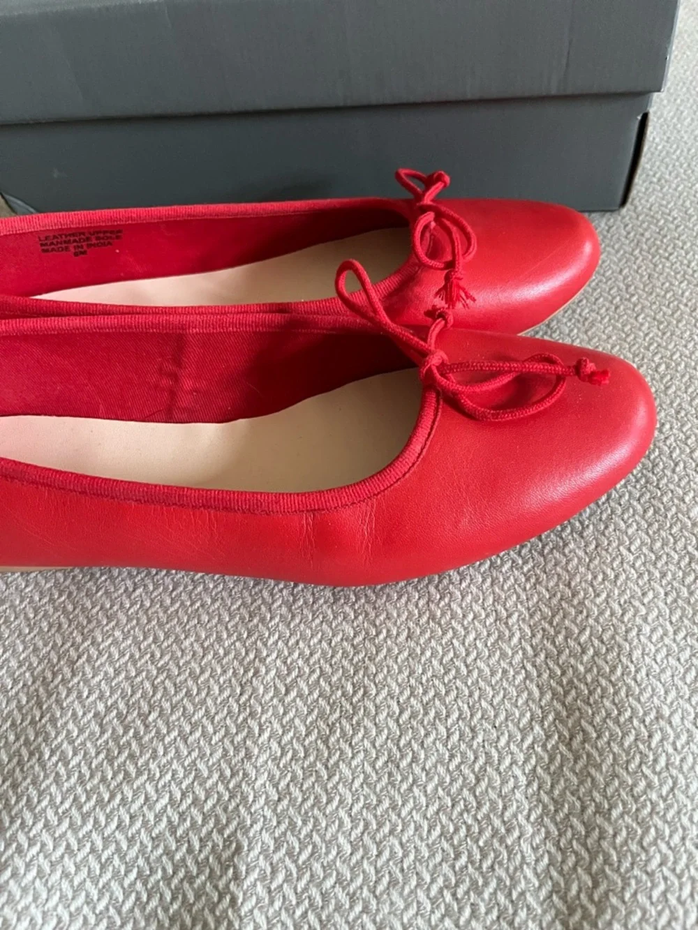 Loft Women's Rapture Red Leather Ballet Flats Size 8M - Picture 8 of 9